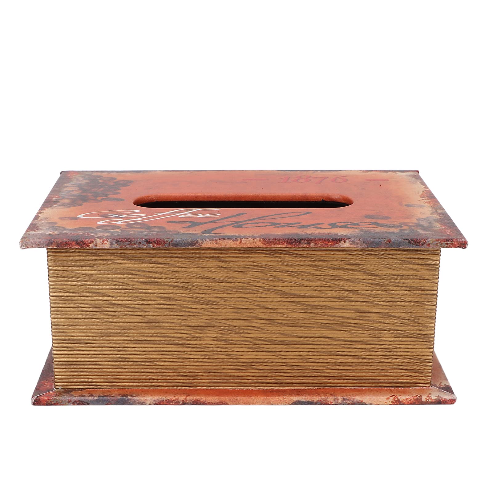 Vintage Book Shaped Wooden Tissue Box - Decorative Retro Napkin Holder for Home, Bathroom, Office, Car & Living Room - Perfect for Bookshelf Decor and Gift Giving