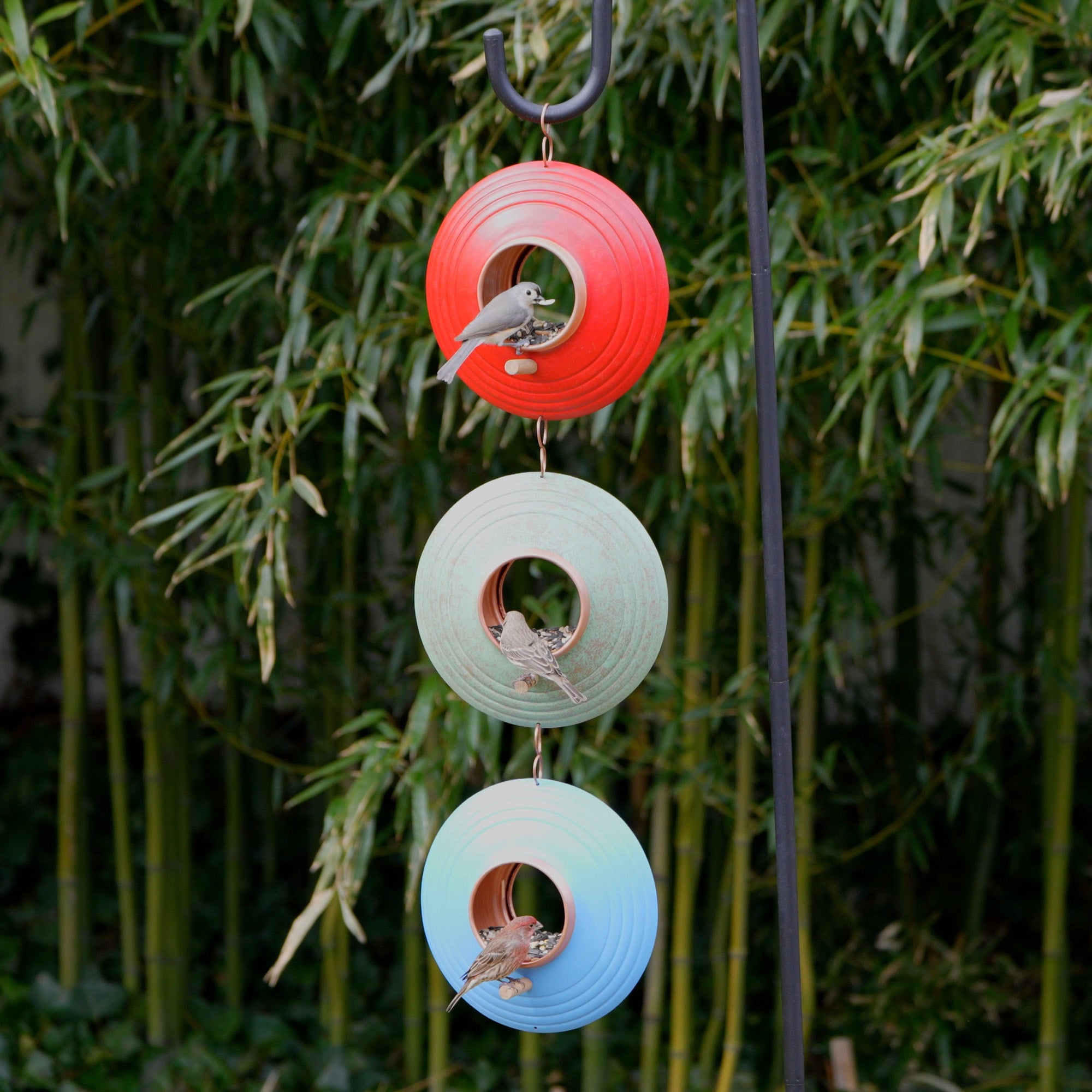 Premium Triple Fly Thru Bird Feeder - Durable Outdoor Bird Feeder for Wild Birds, Squirrel Proof, Easy to Clean - Perfect for Backyard, Garden, and Patio Bird Watching