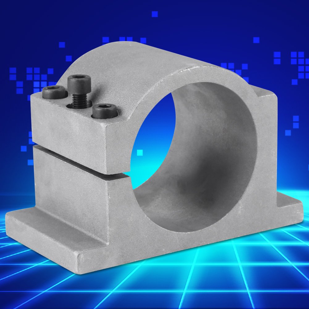 High-Quality 80mm Spindle Motor Clamp - Cast Aluminum Motor Mount Clamp with Sandblasting & Anti-Skid Design for CNC Machines, Woodworking, and Metalworking Tools