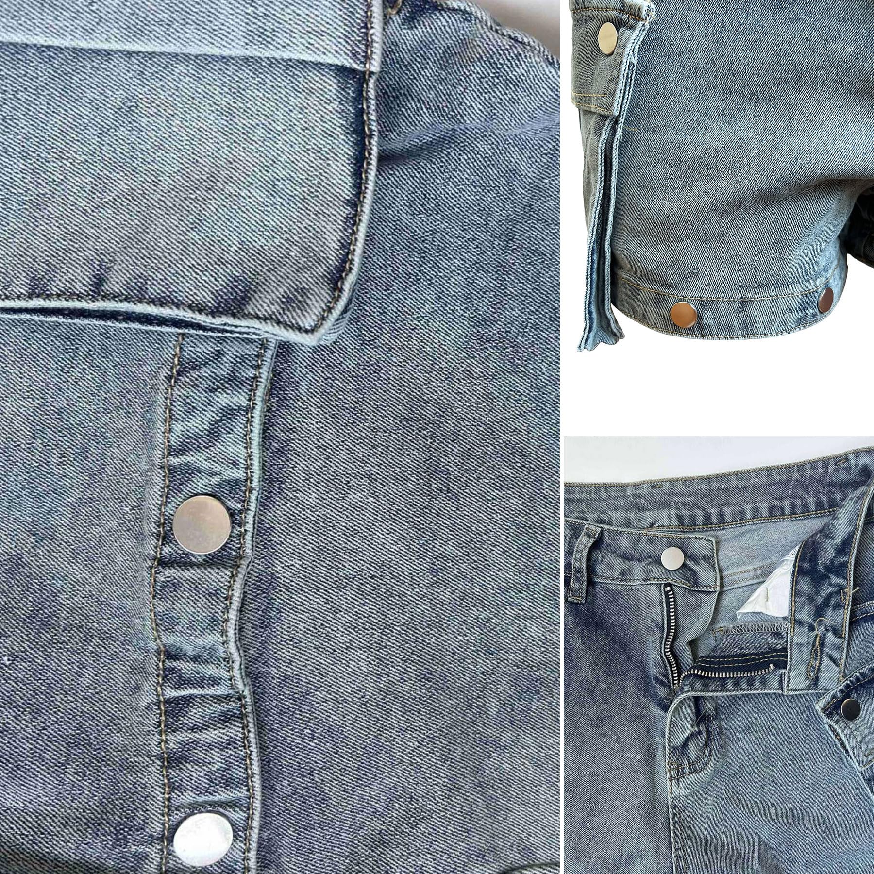 Women's Y2K High Waisted Cargo Jeans - Baggy Cutout Detachable Jean Shorts for Summer | Streetwear Fashion | Perfect for Casual Outings, Music Festivals & Urban Style