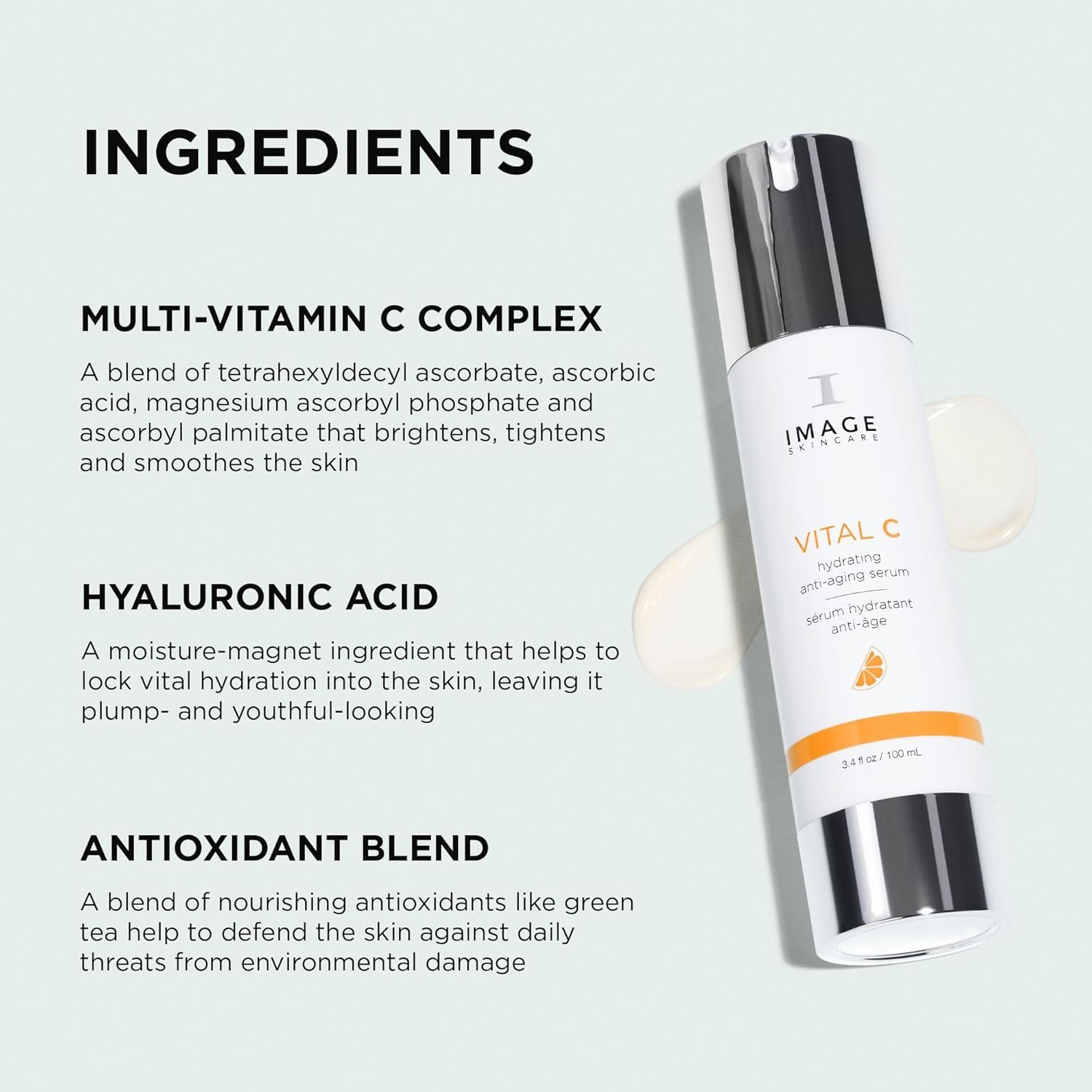 IMAGE Skincare VITAL C Hydrating Serum & Moisturizer Duo - Anti-Aging Face Cream with Hyaluronic Acid, Shea Butter for Dry Skin - Deep Hydration & Skin Brightening (1.7 oz Each) - Perfect for Daily Skincare Routine & Nighttime Repair