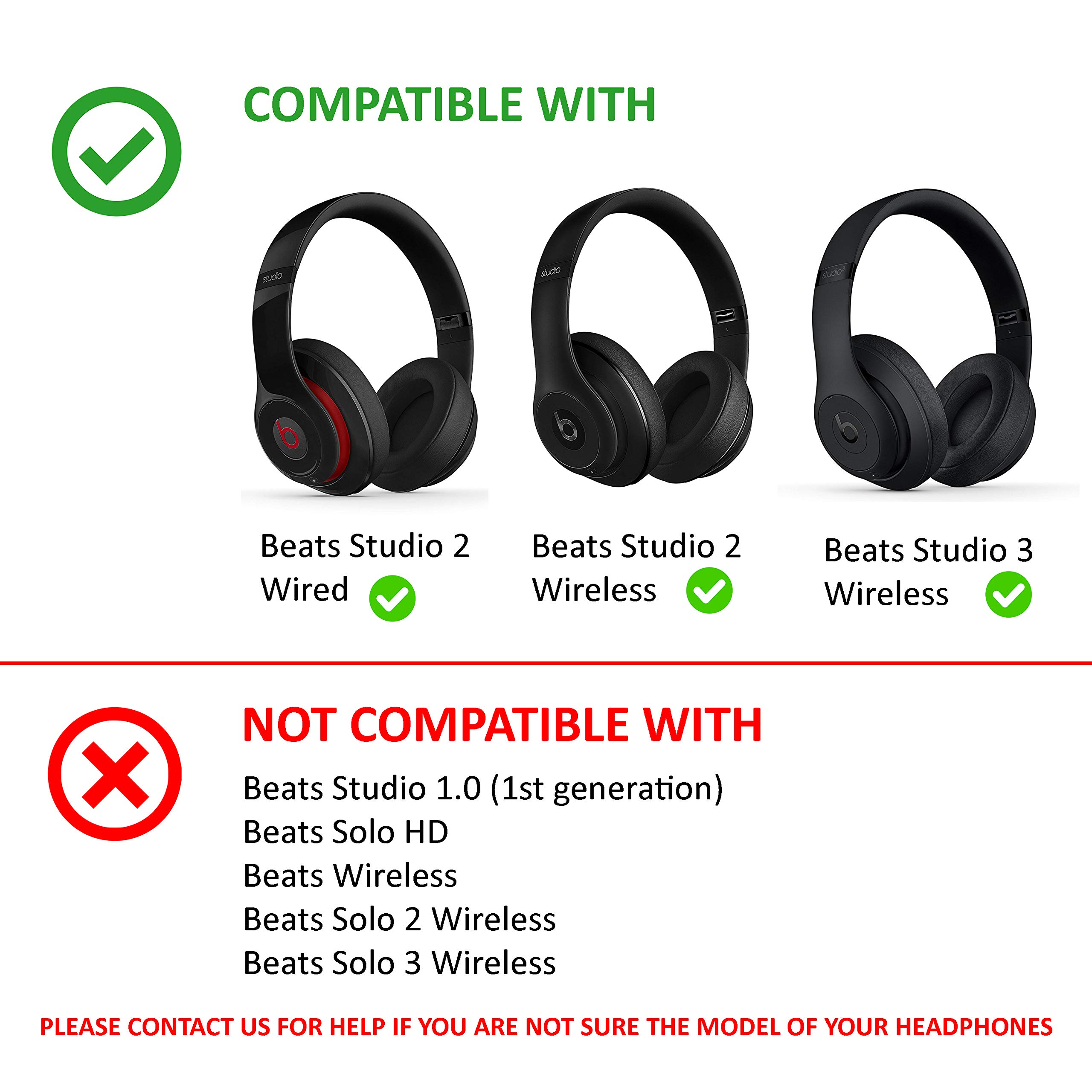 Original Beats Studio 3 Wireless Headphones Replacement Headband Cushion - Comfortable Ear Pad Cover for Studio3 (White) - Perfect for Headphone Repair & DIY Replacement