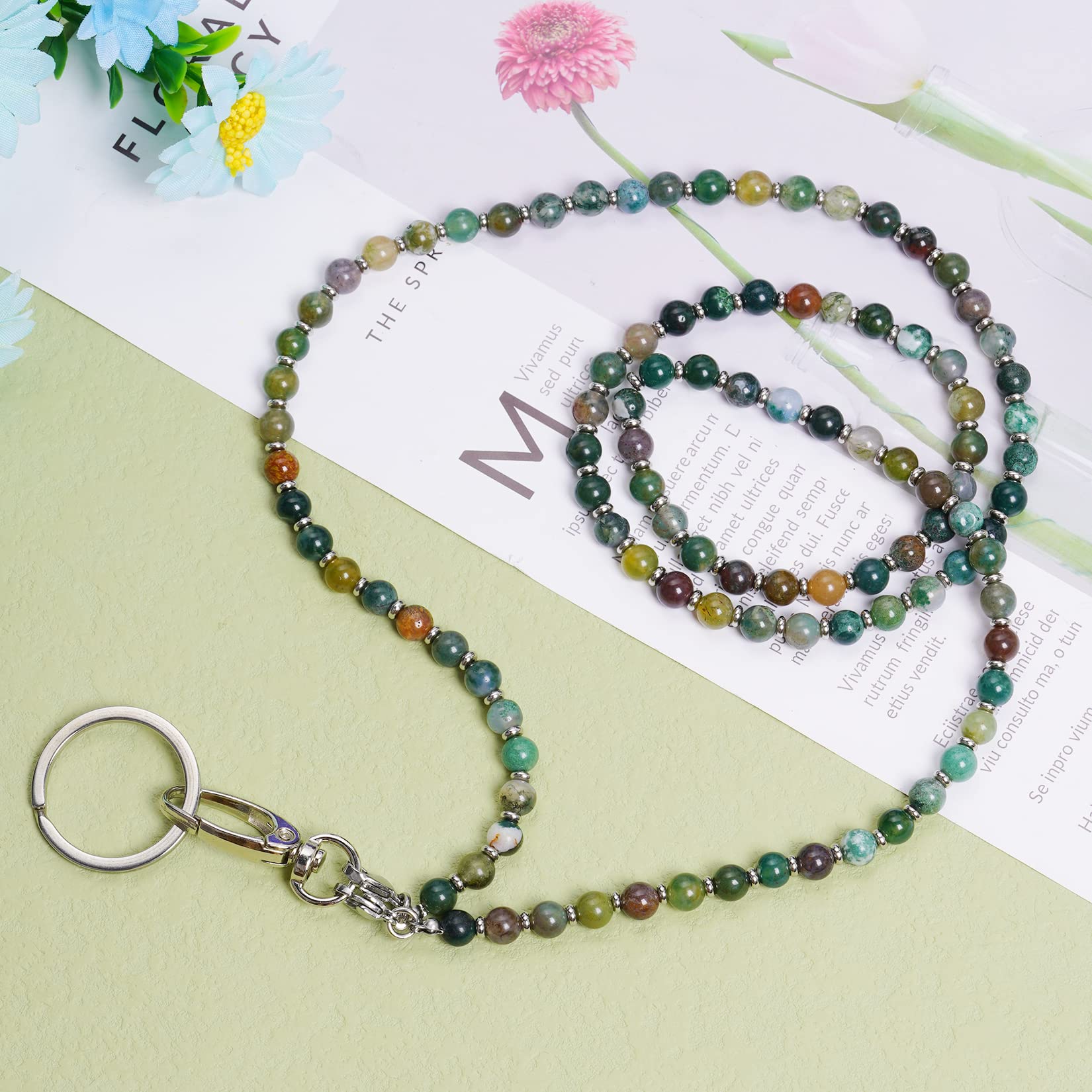 Beaded Lanyard for ID Badge & Glasses - Stylish Neck Chain for Women & Teachers - Office & School Use