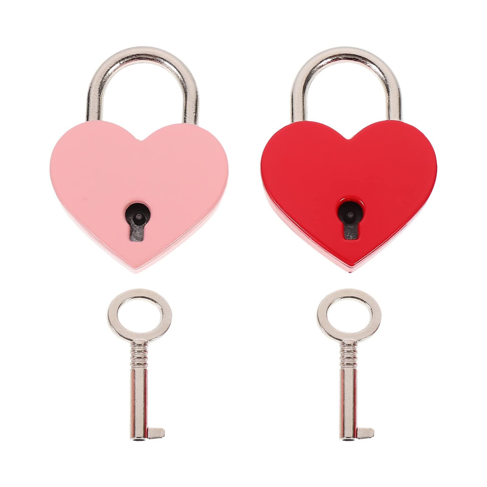 NUOBESTY Heart Shaped Padlock Backpack Tote - Vintage Metal Couple Wishing Lock with Key for Jewelry Storage, Diary Book & Wedding Gifts (2pcs) - Perfect for Anniversary, Valentine's Day & Romantic Travel Accessories