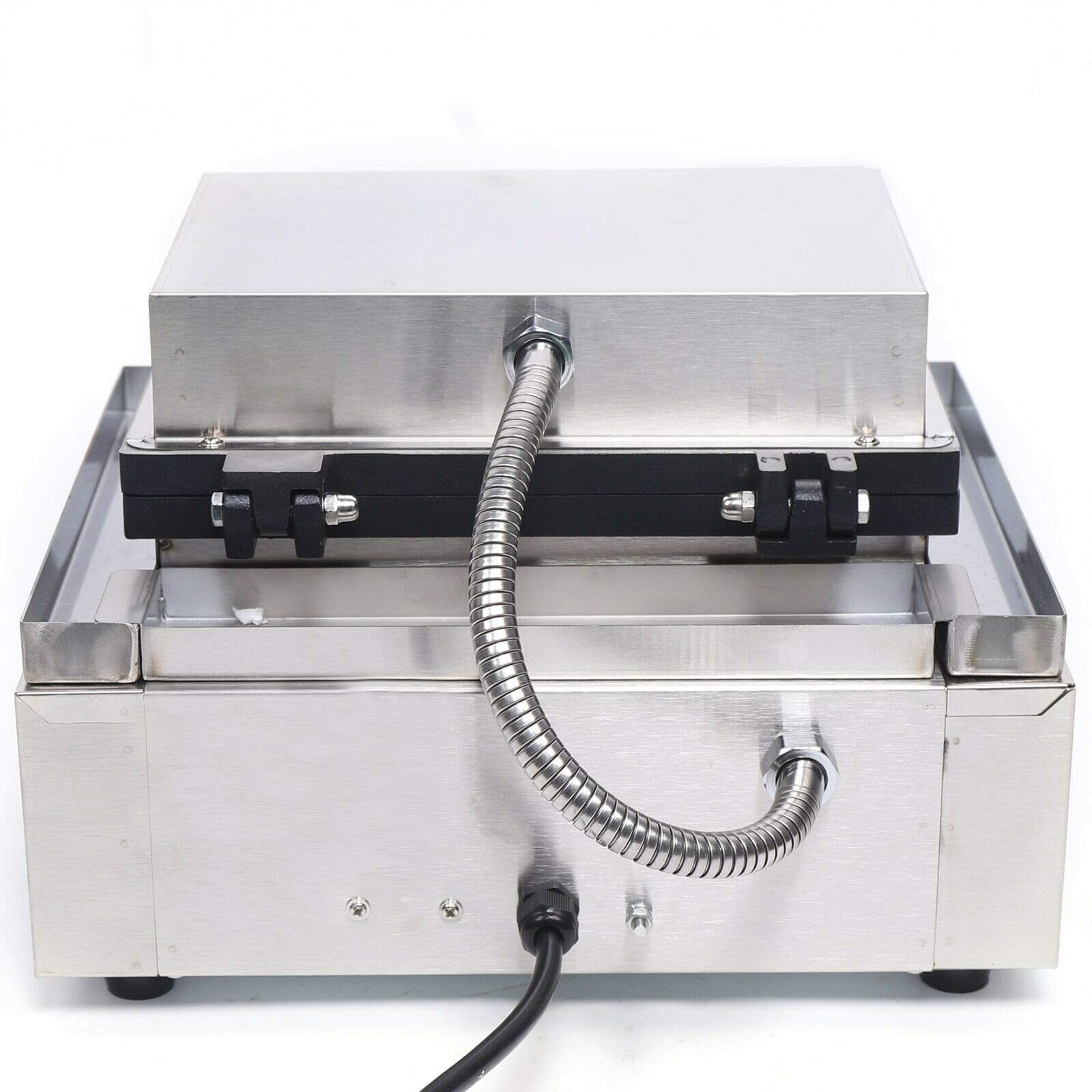 Commercial Waffle Donut Maker Machine - 6 Hole 110V 1550W Electric Doughnut Baker with Double-Sided Heating (50-300°C), Non-Stick Teflon Coating - Perfect for Professional Kitchens, Bakeries, Dessert Shops & Home Breakfast Making