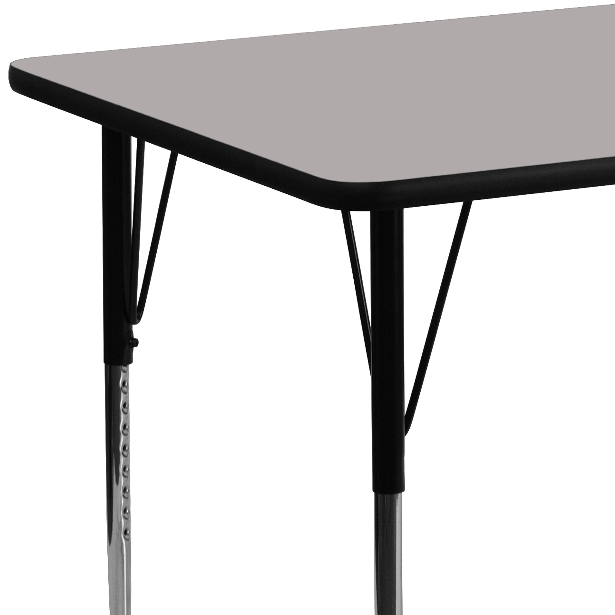 EMMA + OLIVER 24x60 Inch Grey HP Laminate Adjustable Activity Table - Perfect for Classrooms, Offices, and Home Study Spaces
