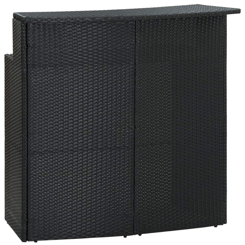 Weather-Resistant Outdoor Bar Table - Black Rattan Wicker Patio Counter for Lawn, Backyard & Garden | Perfect for Entertaining, Poolside Drinks & Outdoor Dining