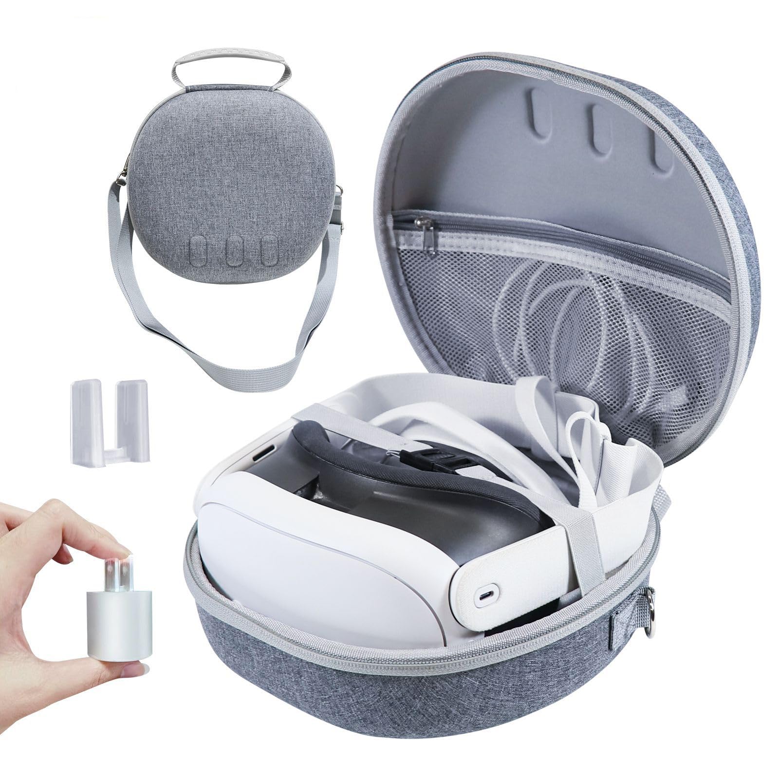PALUMMA Hard Carrying Case for Oculus Quest 3 - VR Headset Accessories Travel Bag Compatible with Touch Controllers & Accessories - Perfect for Travel, Home Storage & VR Gaming (Gray)