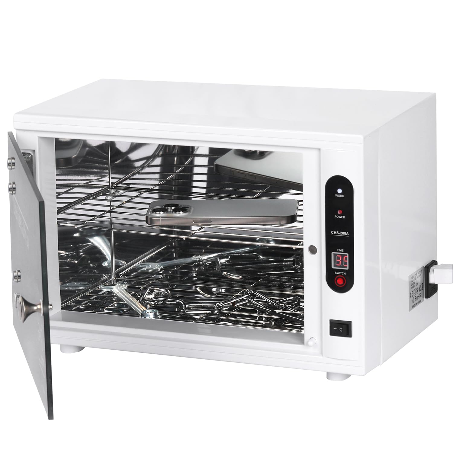 Professional Nail Tool Cleaning Cabinet - Large Capacity Salon Organizer for Nail Art, Barber & Spa Tools | Durable Cleaning Machine & Storage Box for Salon Equipment, Manicure & Pedicure Supplies