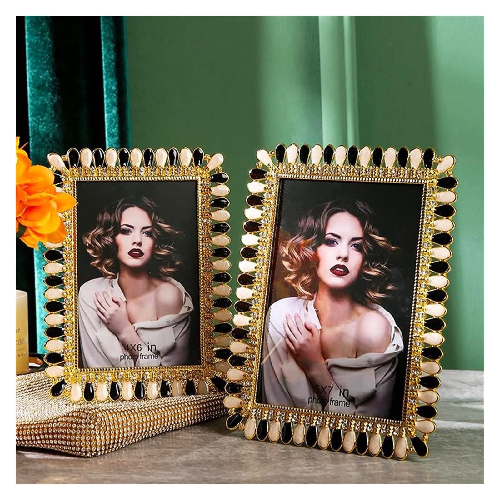 Premium Golden Metal E-Frame - Elegant Retro Photo Frame for Family, Friends & Wedding Gifts | Luxury Home Decor, Wall Display, Office Artwork