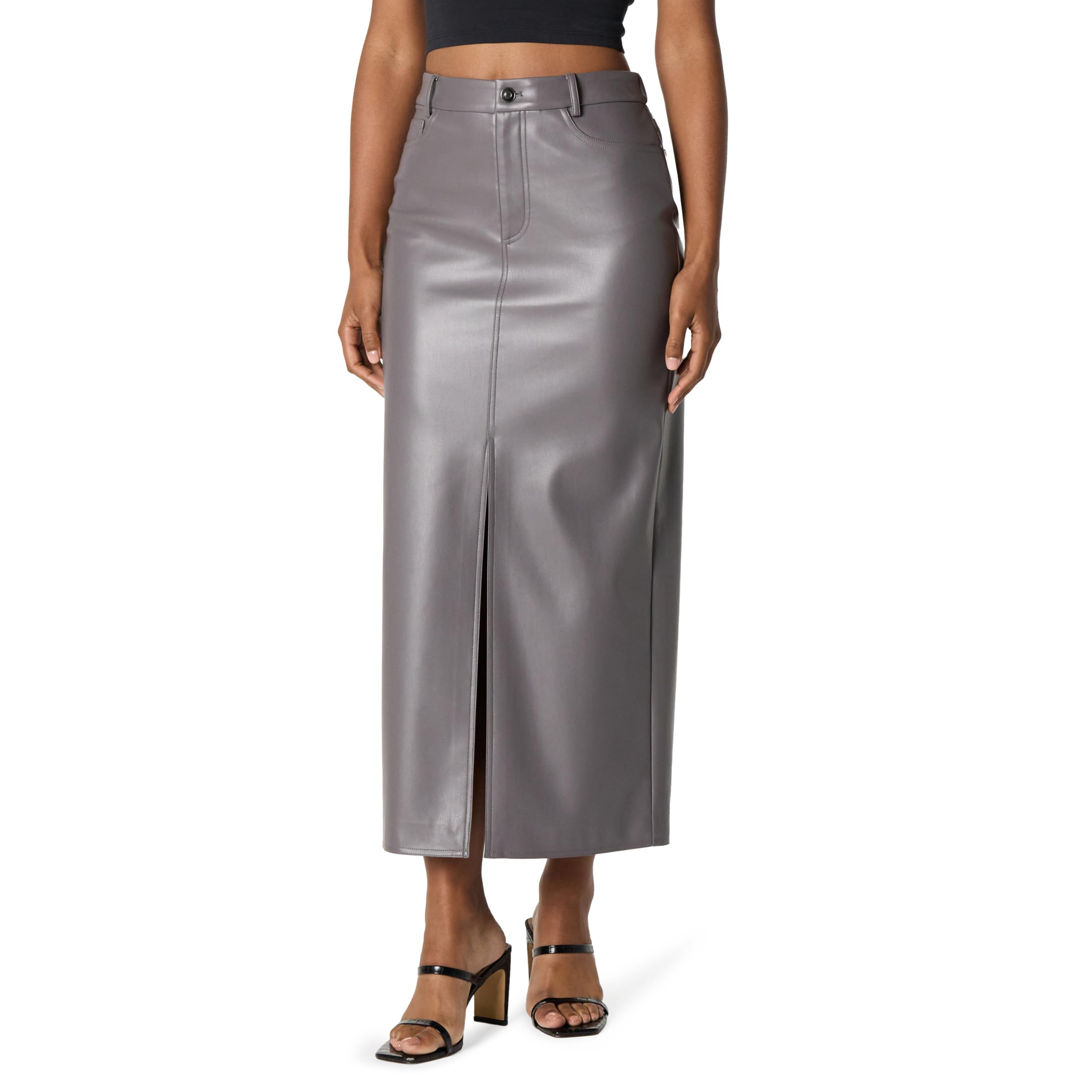 The Drop Women's Larissa Vegan Leather Maxi Skirt - Stylish & Sustainable Long Vegan Leather Skirt for Women | Perfect for Office, Date Night & Fall Fashion
