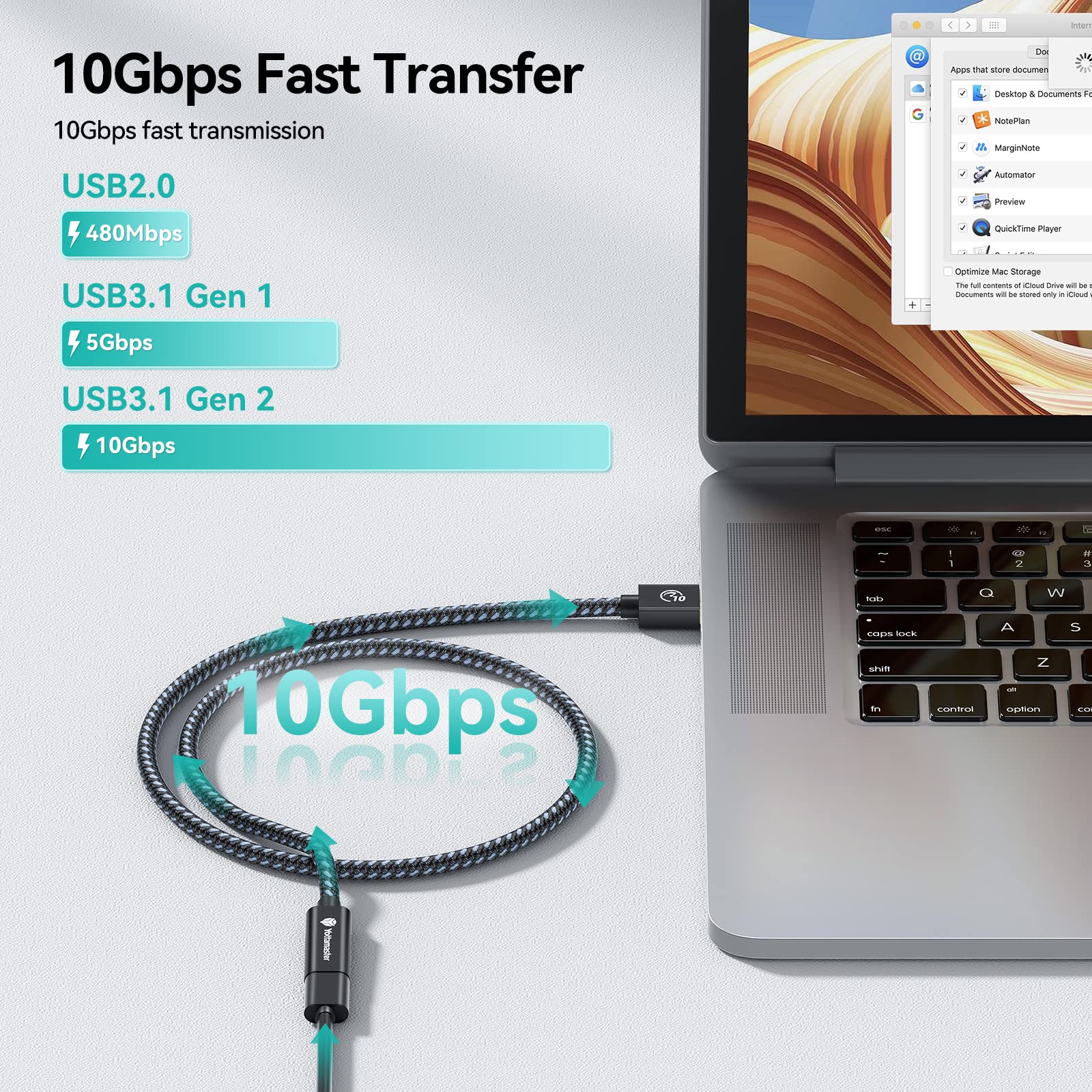 Yottamaster USB C Female to USB Male Adapter - 10Gbps High-Speed USB-C to USB-A OTG Cable (3.3ft/1m) - Compatible with iPhone 15, MacBook, iPad, Samsung Galaxy, Laptops & Tablets - Perfect for Data Transfer, Charging & Device Connectivity