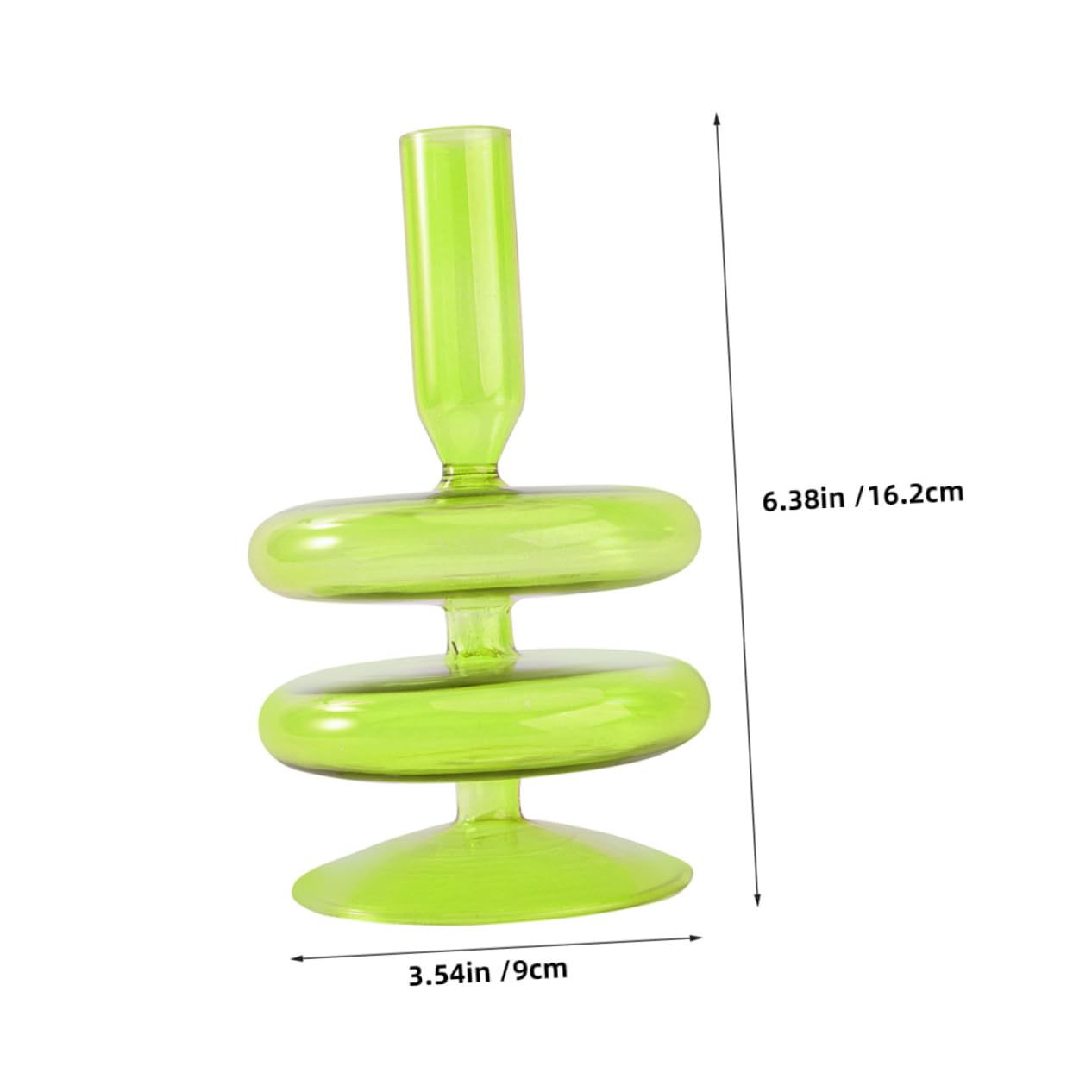 ABOOFAN 6.4 Inch Glass Candle Holders - Elegant Pillar & Taper Candlestick Holder for Home Decor, Wedding Centerpieces & Dining Table Decorations (Green) | Perfect for Romantic Dinners, Holiday Decor & Special Occasions