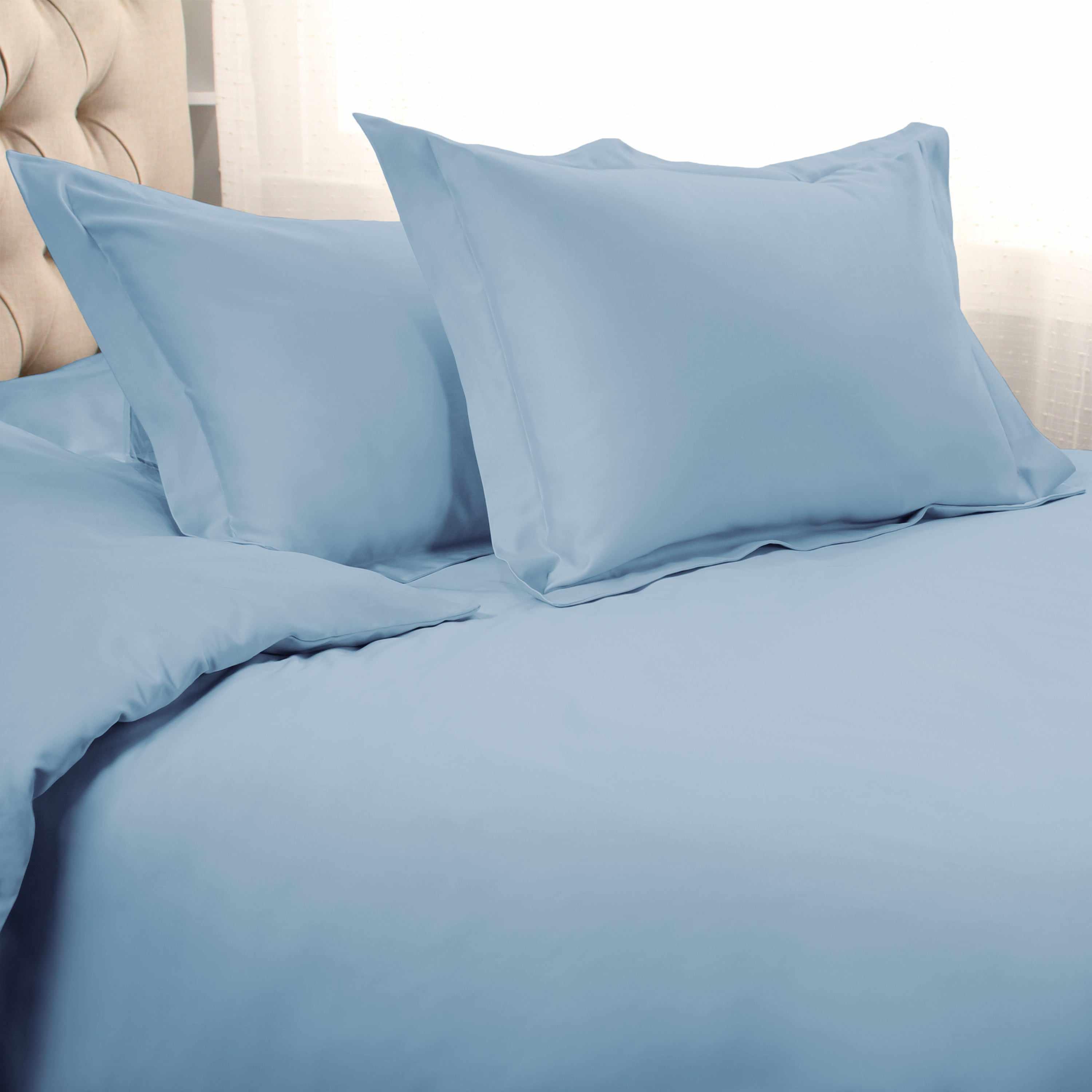 1000 Thread Count Egyptian Cotton Solid Duvet Cover Set - Luxury Bedding for Master Bedroom & Guest Room - Soft Breathable Duvet Cover for All Seasons
