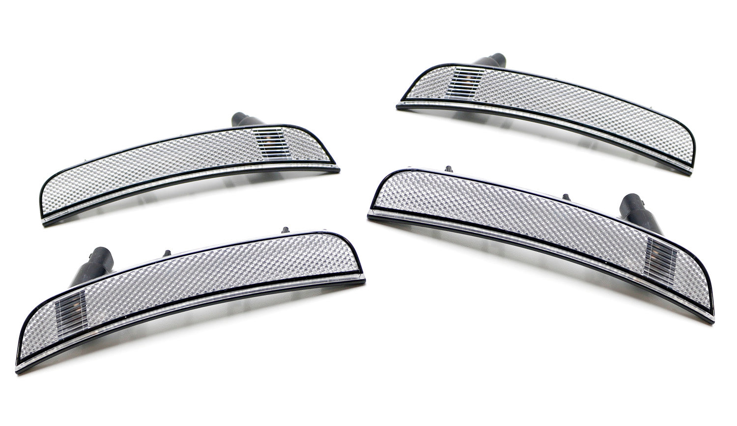 Clear Lens Front & Rear Side Marker Light Housings with Bulbs for 2011-2019 Fiat 500 & 500e - Enhanced Visibility & Style for Night Driving & Custom Car Upgrades