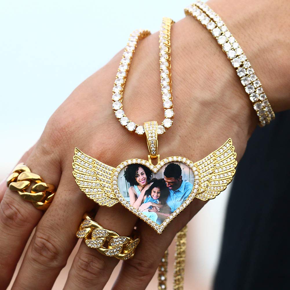 Custom Photo Necklace for Men - Personalized Engraved Picture Pendant in Gold & Silver - Round Memory Medallion Jewelry for Gifts, Anniversaries & Special Occasions