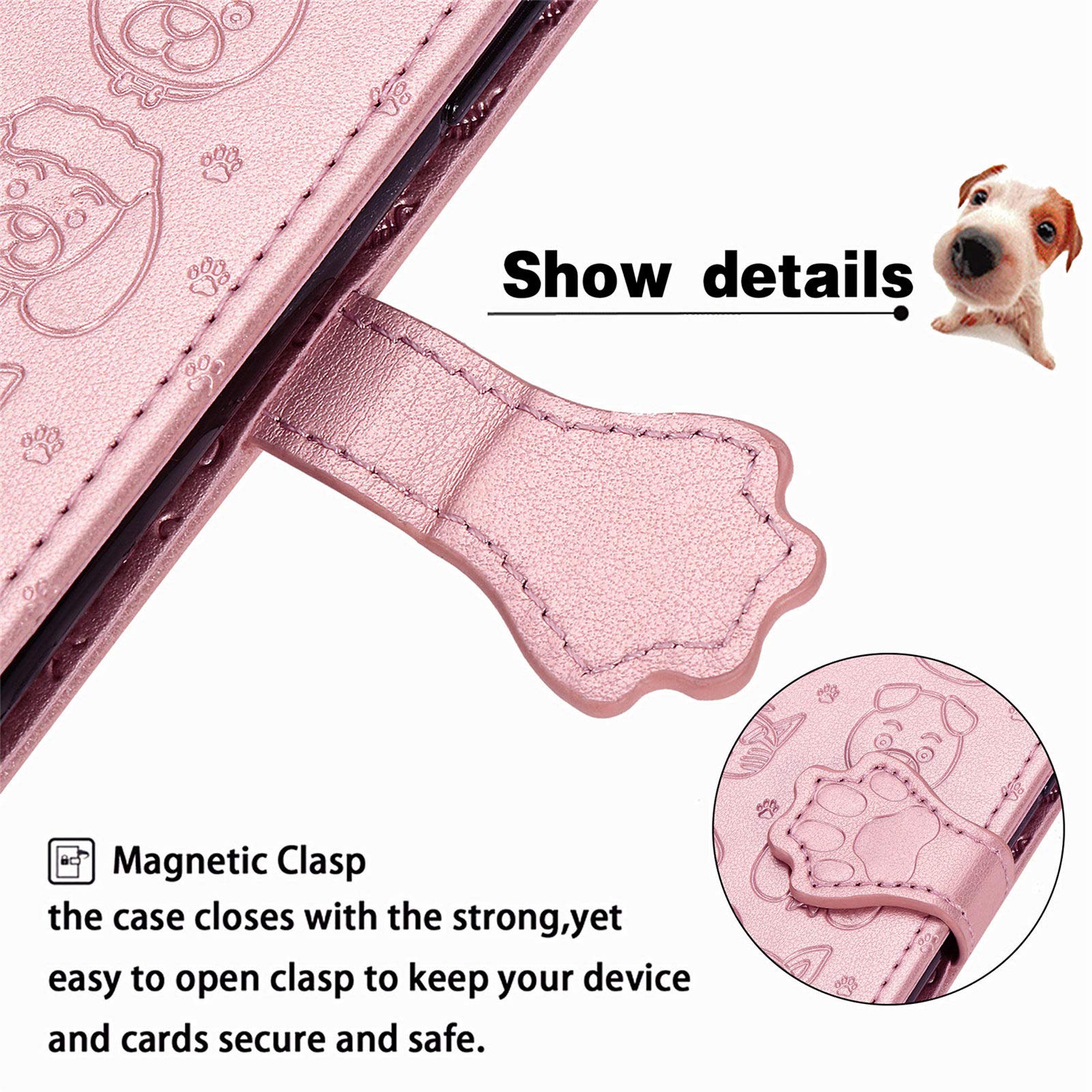 Cute Cartoon Wallet Case for Samsung Galaxy S22 - Cat & Dog Style Flip Cover with ID Card Holder, PU Leather Phone Case (Rose Gold) - Perfect for Daily Use, Travel & Work