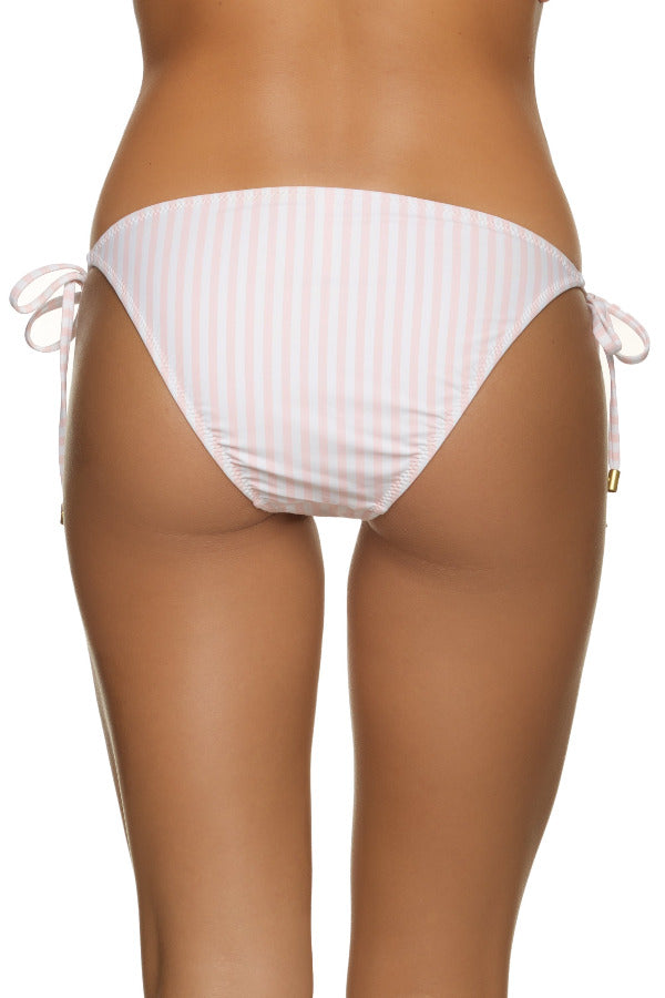 Pink and White Stripe String Bikini Bottom - Sexy Swimwear for Beach, Pool & Summer Vacations