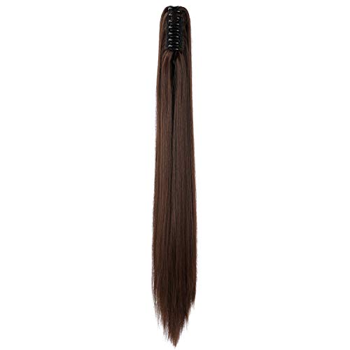 Clip-in Ponytail Hair Extension with Claw Clip - Natural Looking Hairpiece for Instant Volume & Length - Perfect for Parties, Weddings & Everyday Styling