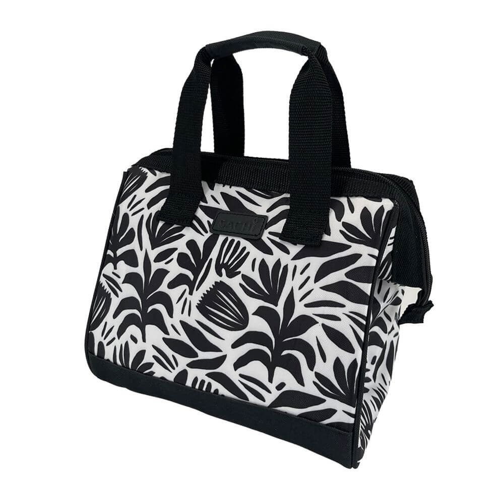 Sachi Insulated Lunch Bag Monochrome Blooms - Leakproof Cooler Tote for Work, School & Picnics | BPA-Free Food Container | Perfect for Office, Travel & Outdoor Activities