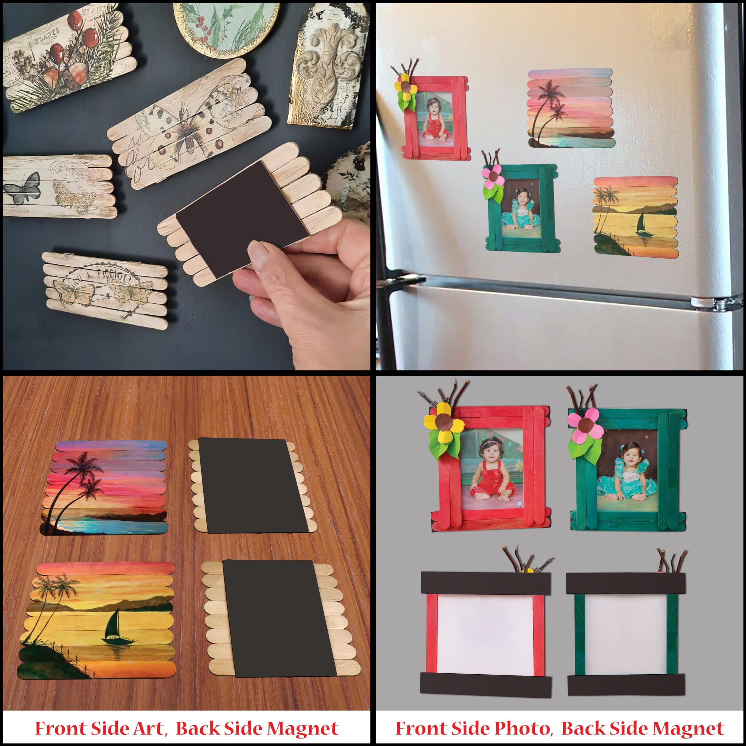 Self-Adhesive Magnetic Sheet 12x12 Inches - Removable DIY Fridge Magnets for Photos, Art Projects & Kids Crafts | Perfect for Home Decor, Office Organization & School Activities