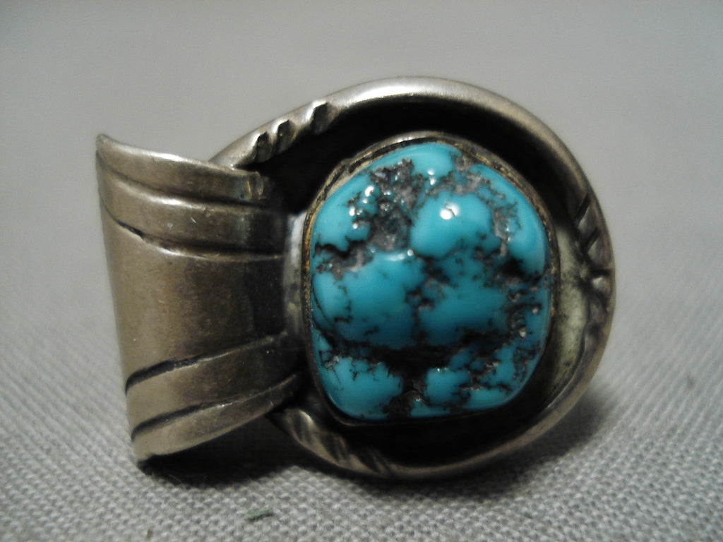 Vintage Navajo Turquoise Sterling Silver Native American Ring - Handmade Southwest Jewelry for Women - Perfect for Boho Fashion & Gift Giving