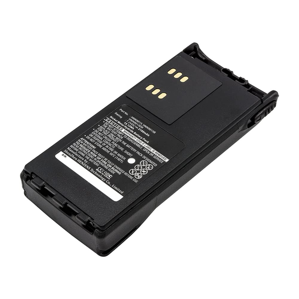 Synergy Digital 2-Way Radio Battery for Motorola HT1250 LS+ - 2100mAh Ni-MH Replacement Battery (7.2V) - Compatible with Motorola HMNN4151 - Perfect for Security, Construction & Outdoor Communication