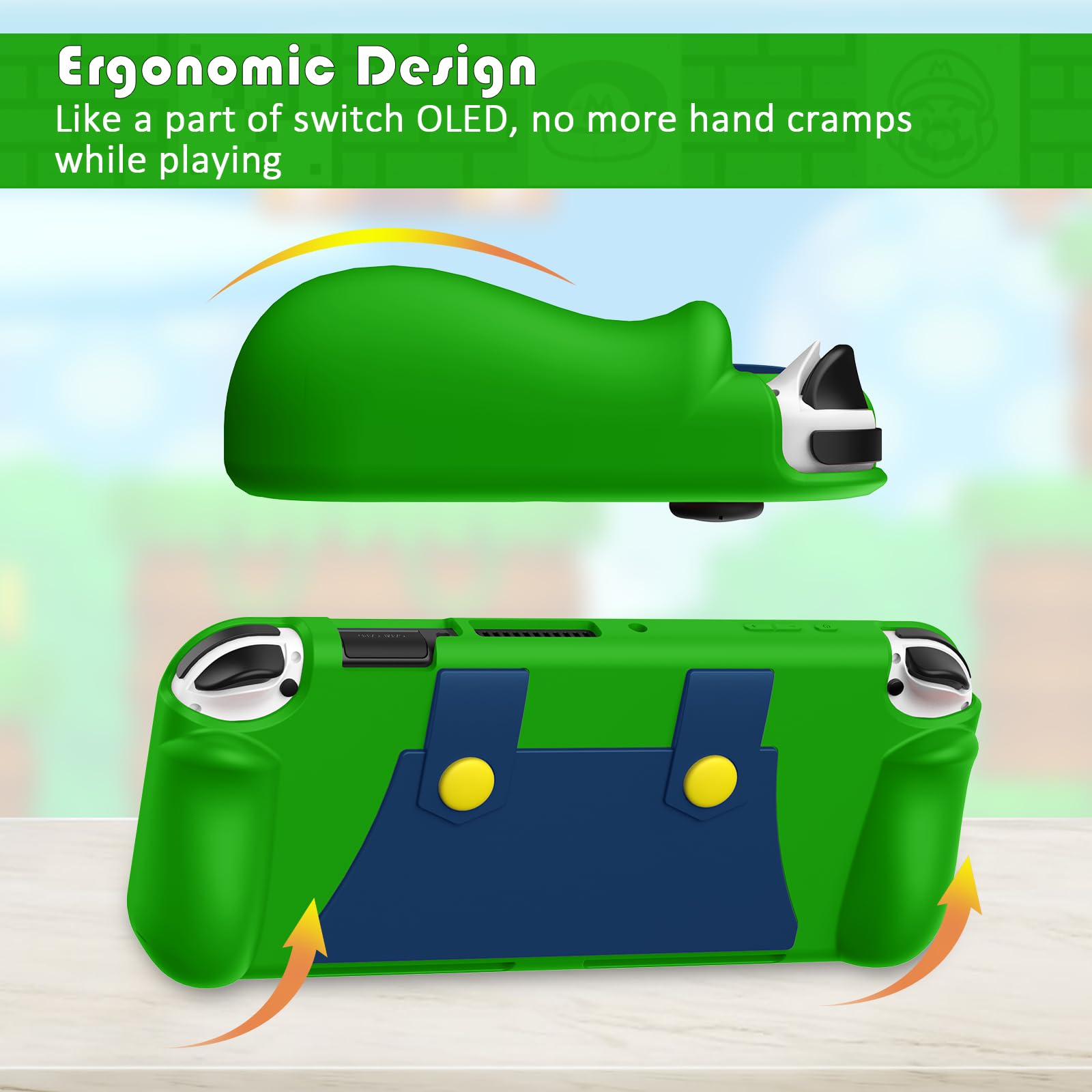 Premium KENOBEE Silicone Case for Nintendo Switch OLED Model 2021 - Soft Ergonomic Grip Protective Cover with Shock Absorption & Anti-Scratch Design - Compatible with 7.0