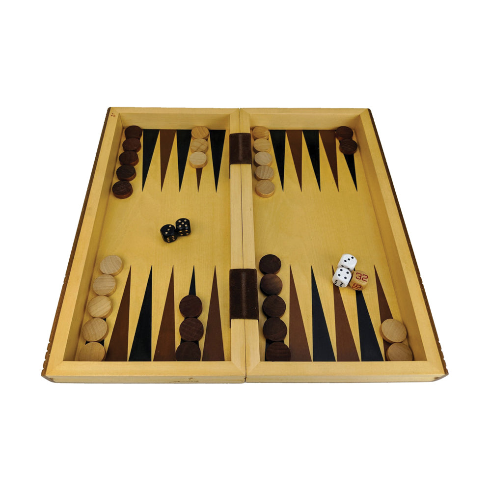 Classic Backgammon Book Edition Portable Board Game Set - Wooden Travel Backgammon for Adults & Kids - Perfect for Family Game Nights, Travel & Camping