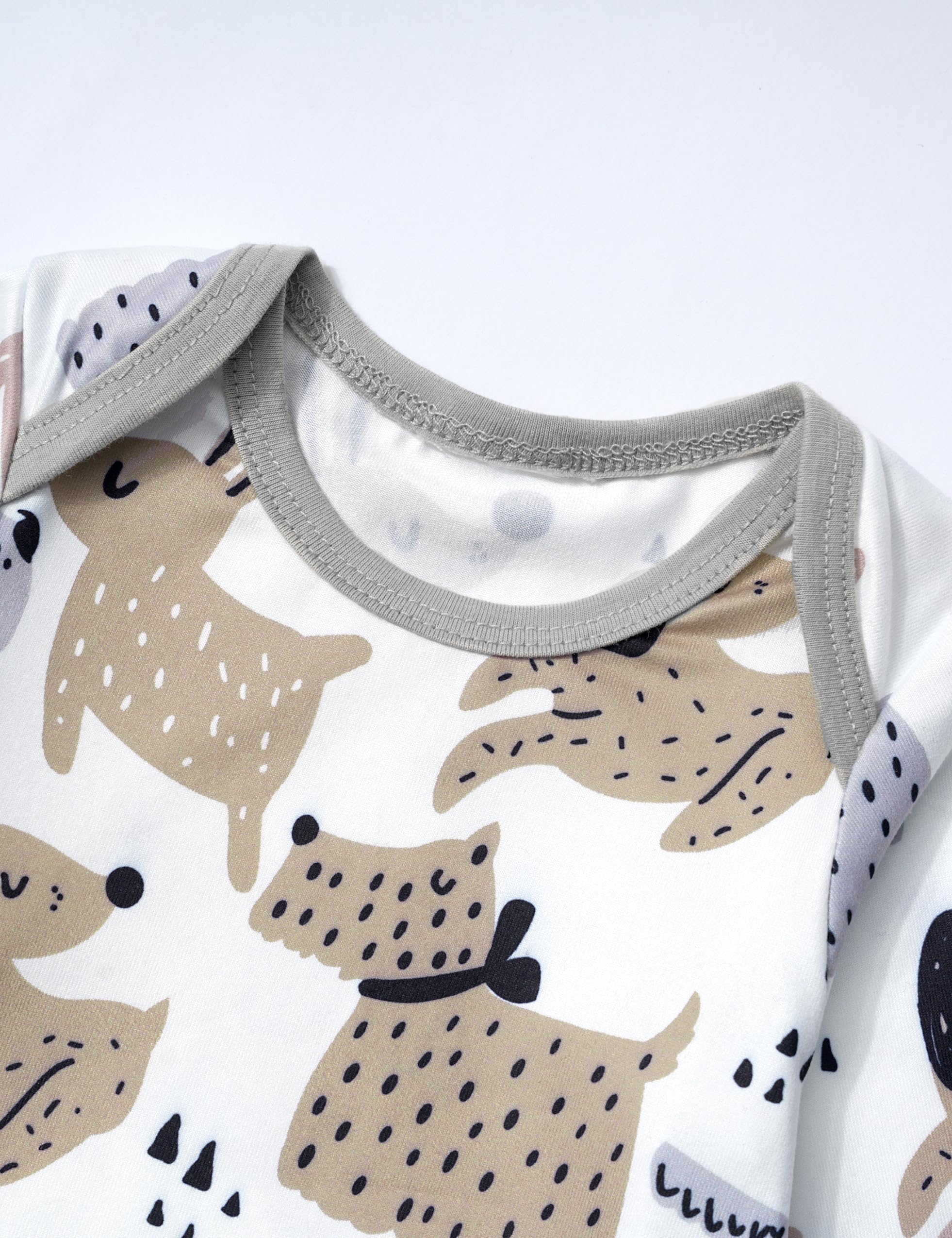 Baby Boy Clothes - Long Sleeve Animal Print Romper & Plaid Overalls Jumpsuit Outfits for Infant Boys | Perfect for Playtime, Photo Shoots & Special Occasions