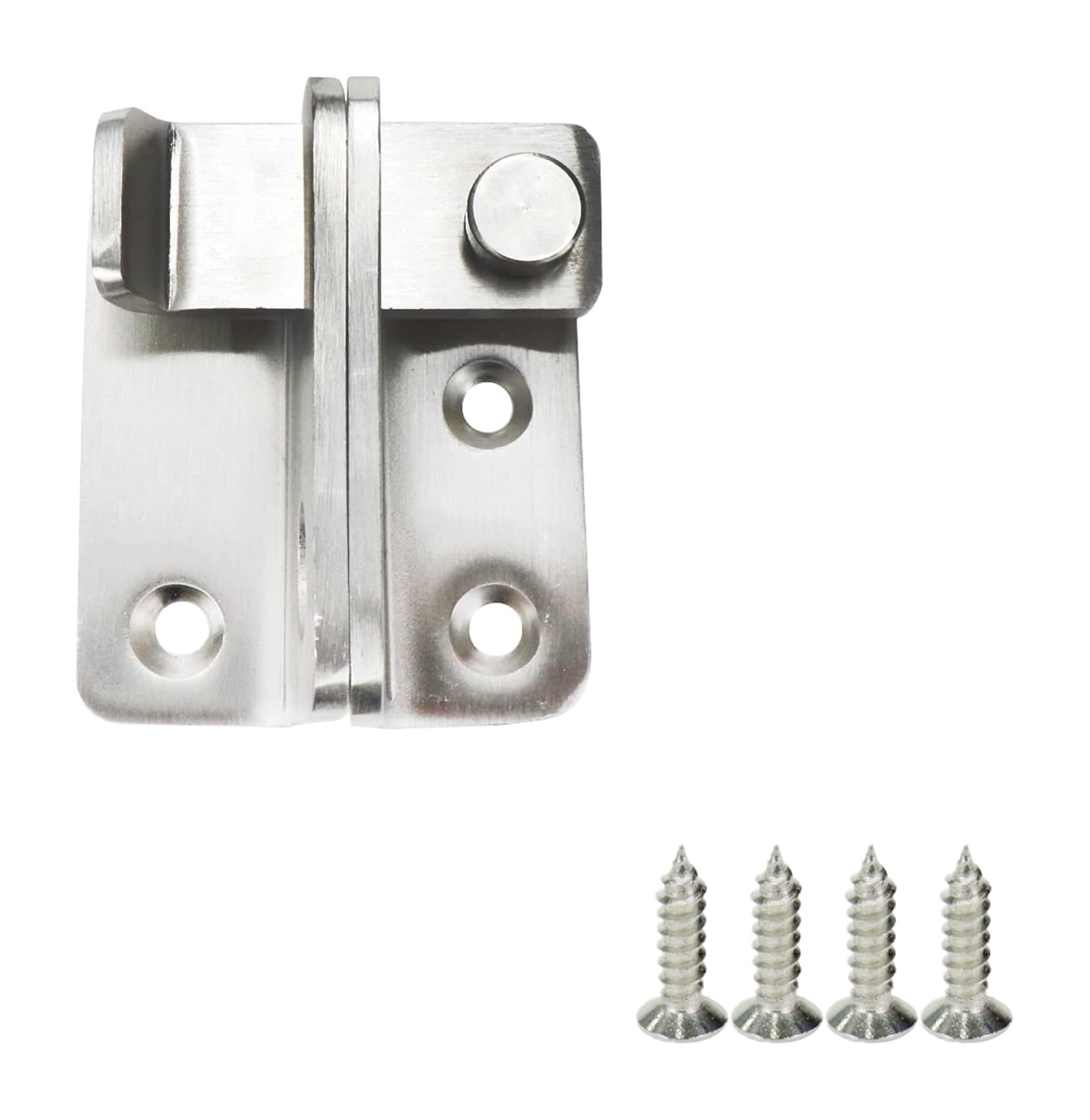 Stainless Steel Sliding Door Bolt Latch Safety Lock - 2 Pack Right Opening for Windows, Barn Doors, Closets, Drawers & Cabinets | Secure Garage & Home Security | Durable Metal Lock for Child Safety & Pet Protection
