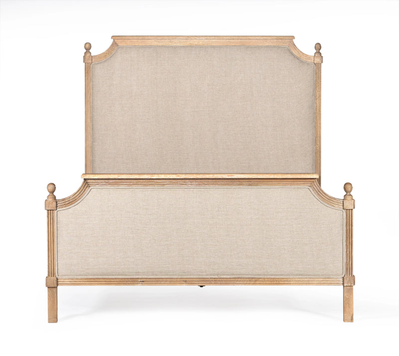 Hand Carved Solid Wood Bed Frame with Headboard - Queen Size, Rustic Farmhouse Style for Bedroom Decor & Cozy Home Ambiance