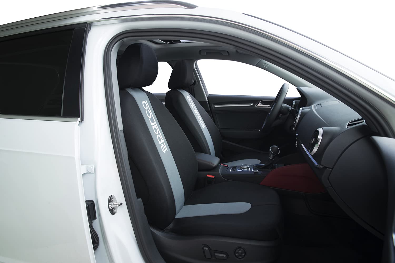 Sparco SPC1012 11-Piece Classic Grey Car Seat Cover Set - Universal Fit for Cars, SUVs & Trucks - Protect Seats from Stains, Spills & Wear - Perfect for Daily Commute, Road Trips & Family Travel