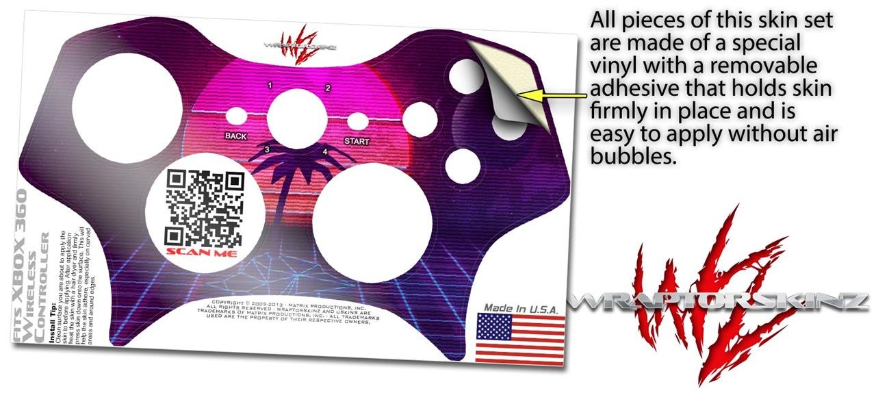 WraptorSkinz Decal Skin for XBOX 360 Wireless Controller - Synth Beach Design | Protective Cover | Easy to Apply | Perfect for Gaming, Collecting & Customization (Controller Not Included)