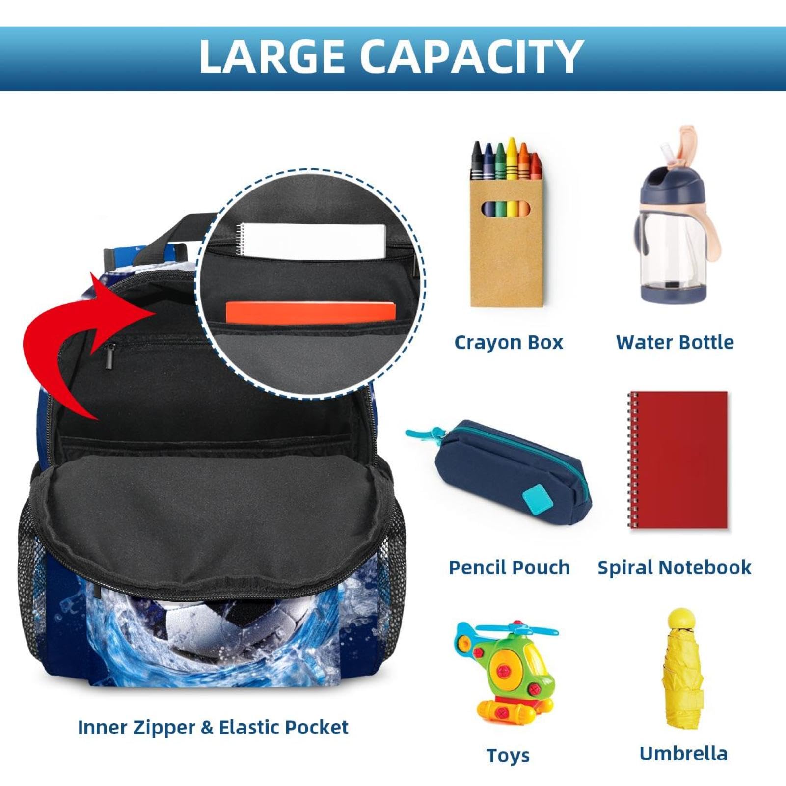 Premium Travel & Work Backpack - Waterproof Blue Ocean Design for Men & Women | Perfect for Commuting, Hiking, Gym & Business Trips