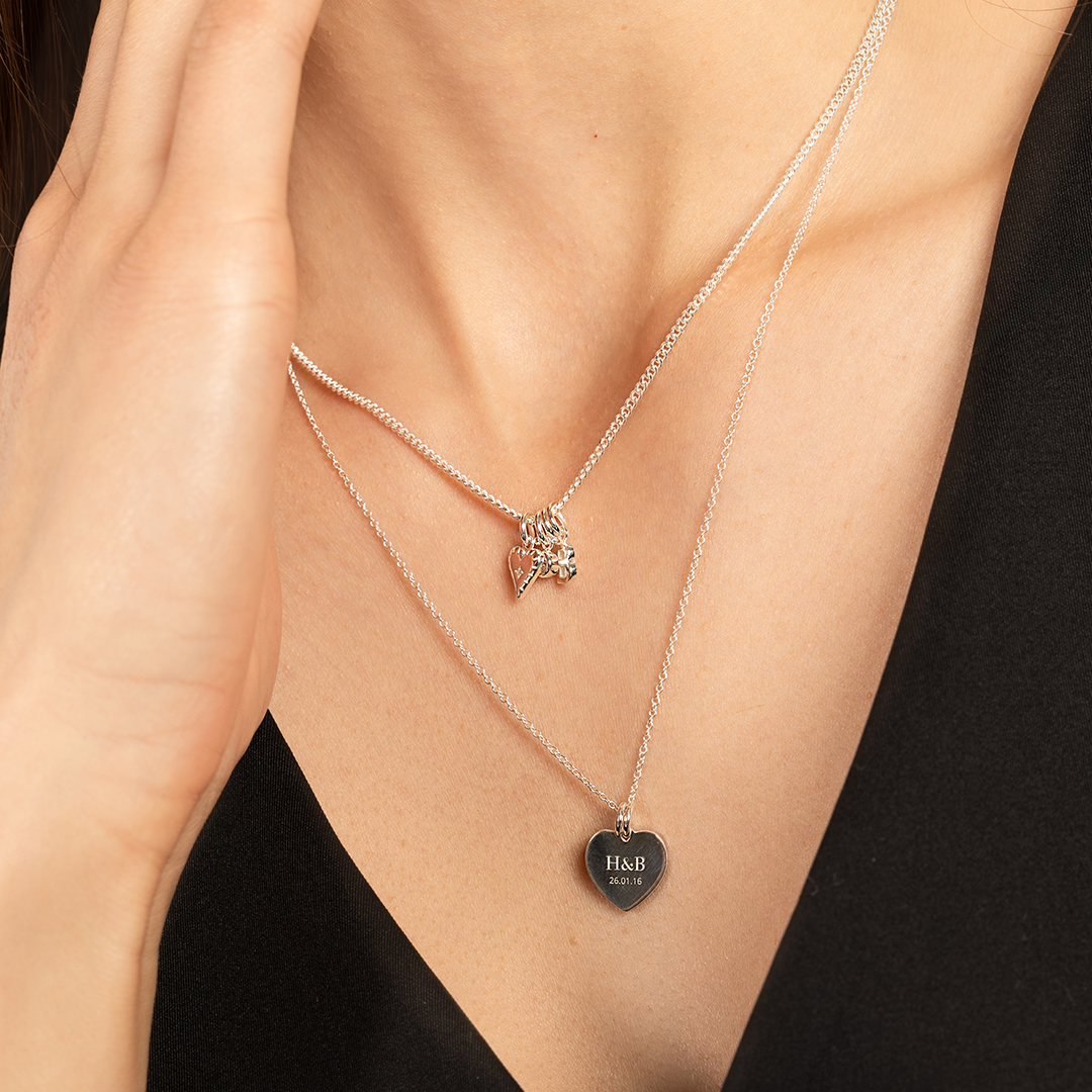 Eternal Heart Charm Necklace - Sterling Silver Dainty Pendant Jewelry for Women, Gift for Her, Valentine's Day, Anniversary & Romantic Occasions