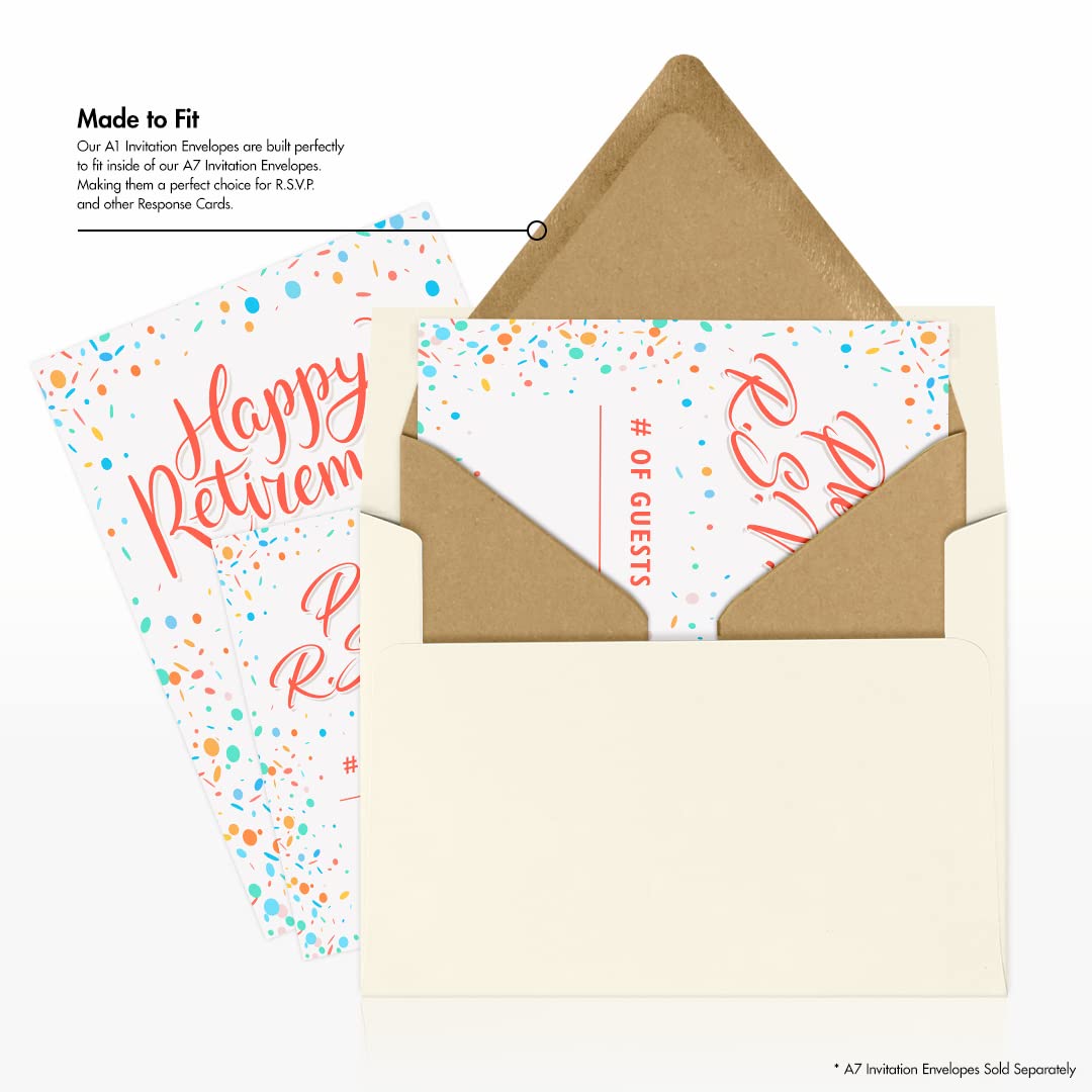 Premium LUXPaper 4Bar A1 Contour Flap Invitation Envelopes - 3 5/8