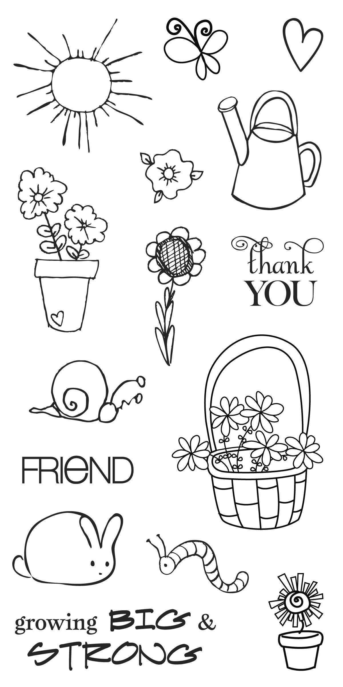 Fiskars Flower Garden Stamps 4x8 Inch for Scrapbooking & Cards