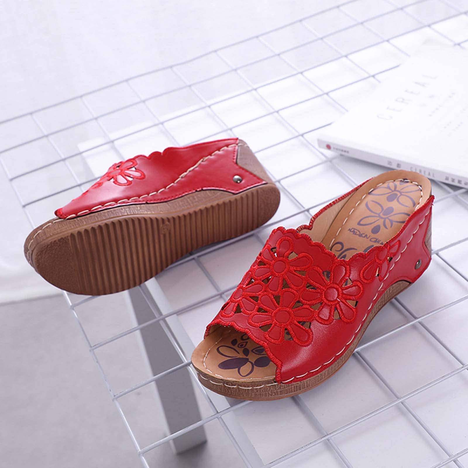 Stylish Women's Open Toe Wedge Sandals - Breathable Hollow Out Design Summer Casual Slip-On Platform Shoes | Perfect for Beach, Vacation, and Everyday Wear