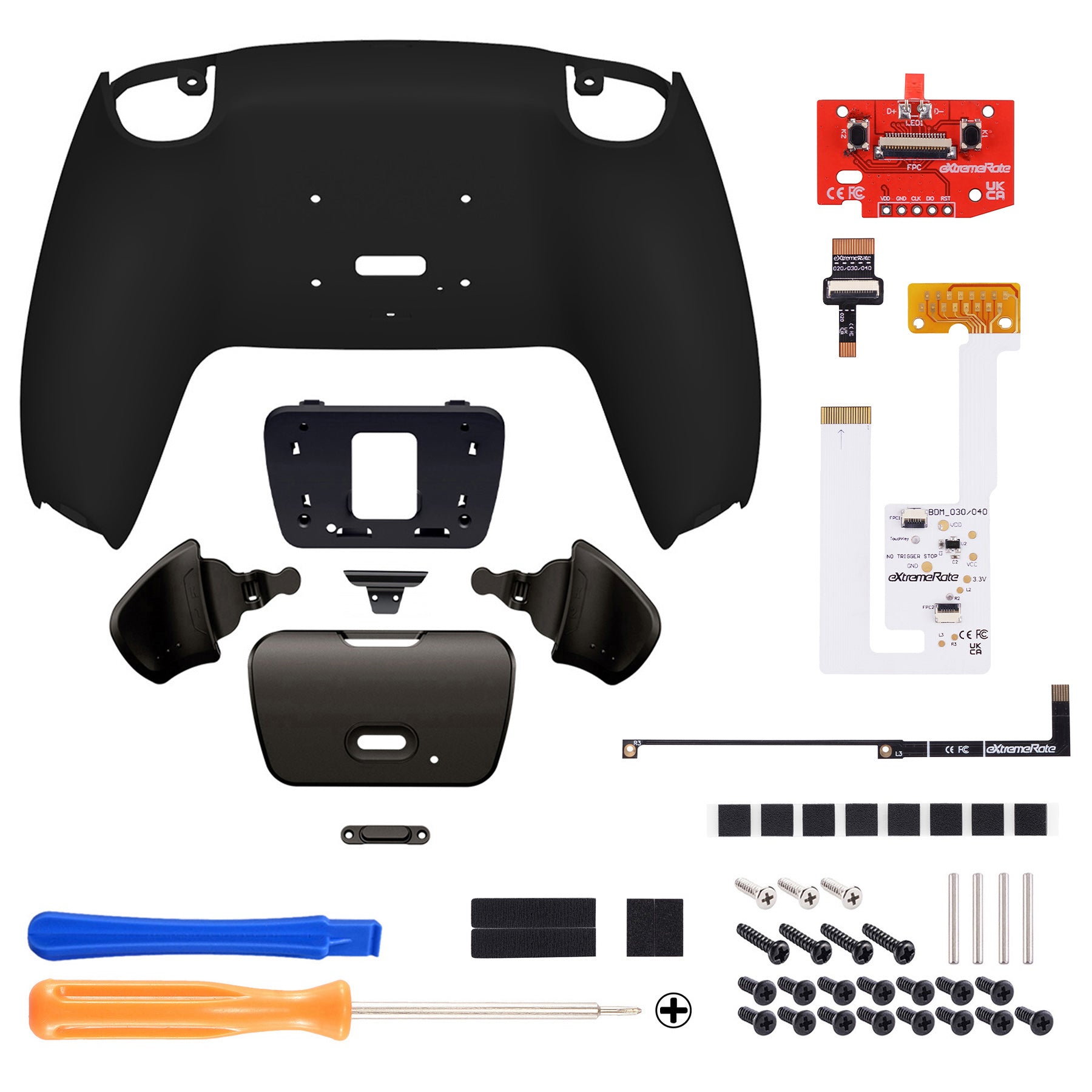 eXtremeRate Black Real Metal Buttons (RMB) V3 Remap Kit for PS5 Controller BDM-030/040/050 - Premium Metal Replacement Parts for Enhanced Gaming Performance - Perfect for Competitive Gaming & Custom Controller Builds