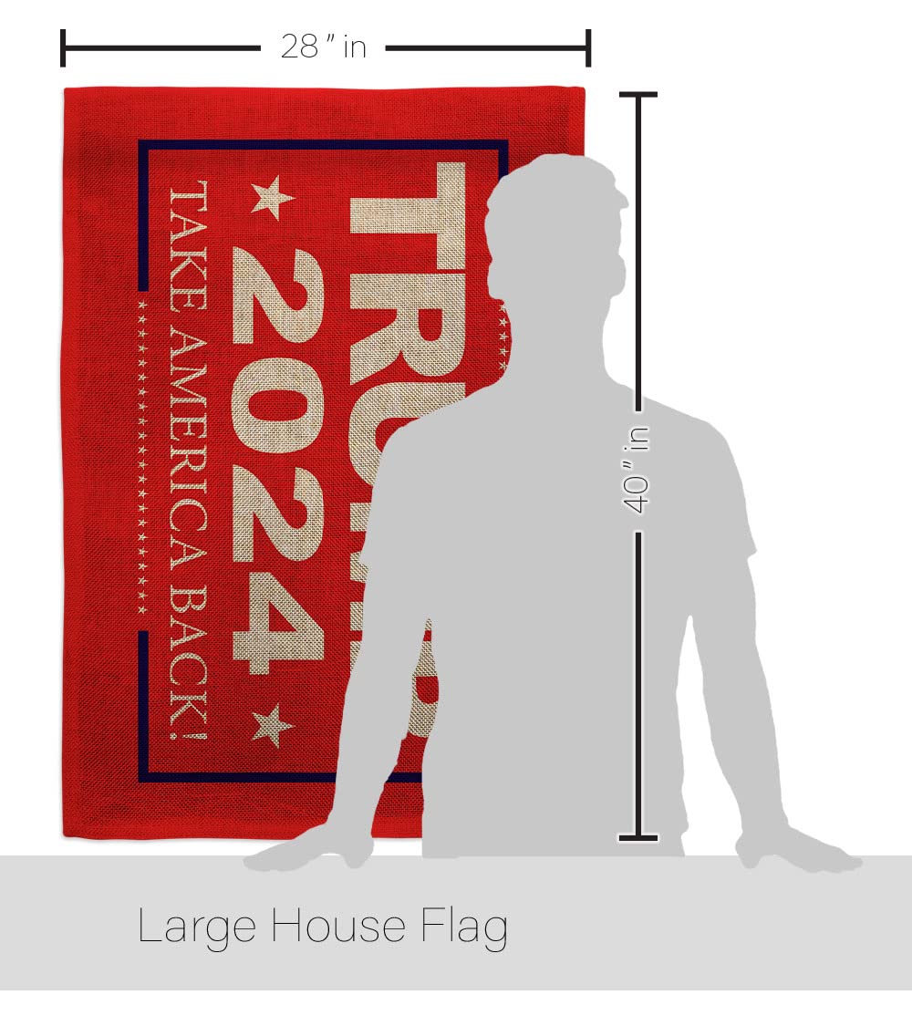 Patriotic 2024 Election Burlap House Flag - Made in USA, Support Our Troops - Perfect for Garden, Yard & Political Campaign Decor - Democrat Republican Tea Party American Vote Gift