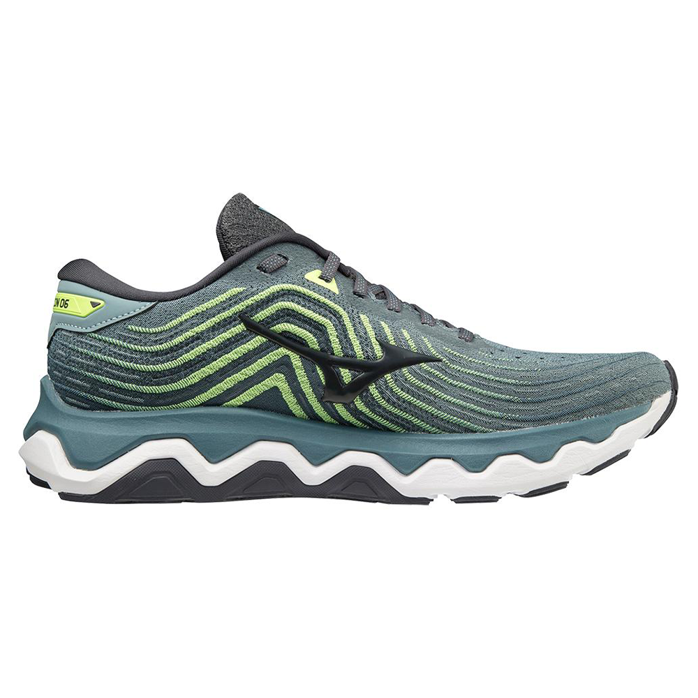 Mizuno Wave Horizon 6 Running Shoes for Men - Smoke Blue/Ebony - Size 9 D Medium - Cushioned Stability for Road Running & Training