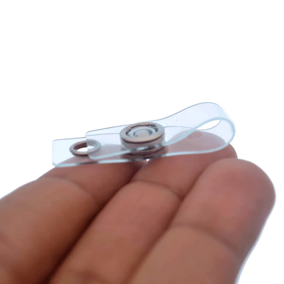 25 Pack Clear Vinyl ID Badge Holder Straps with Snap - for Lanyards & Key Rings - Office & Event Use