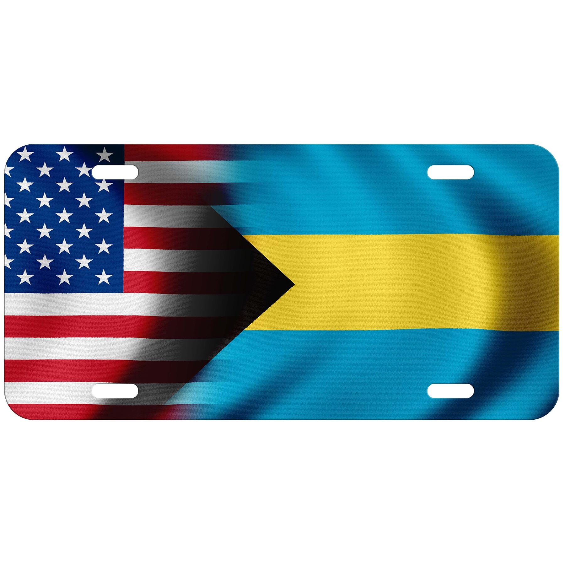 Aluminum License Plate - Bahamas Flag Design - Durable & Customizable - Perfect for Cars, Trucks & Motorcycles - Show Your Bahamian Pride on the Road