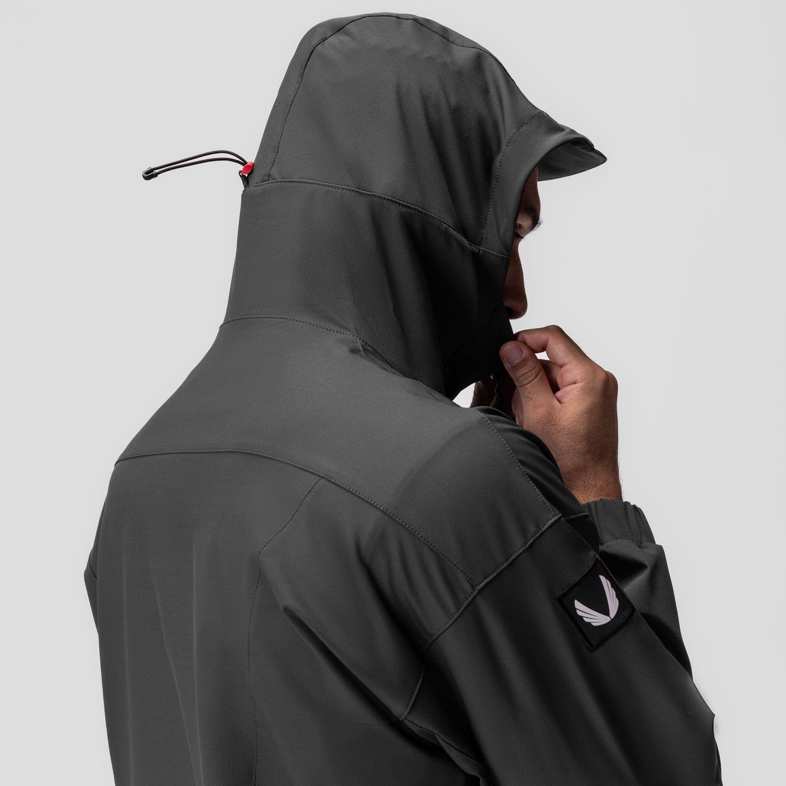 Weather-Ready Anorak Jacket for Men & Women - Waterproof Windproof Hooded Jacket with Space Grey Patch - Perfect for Hiking, Camping & Outdoor Adventures