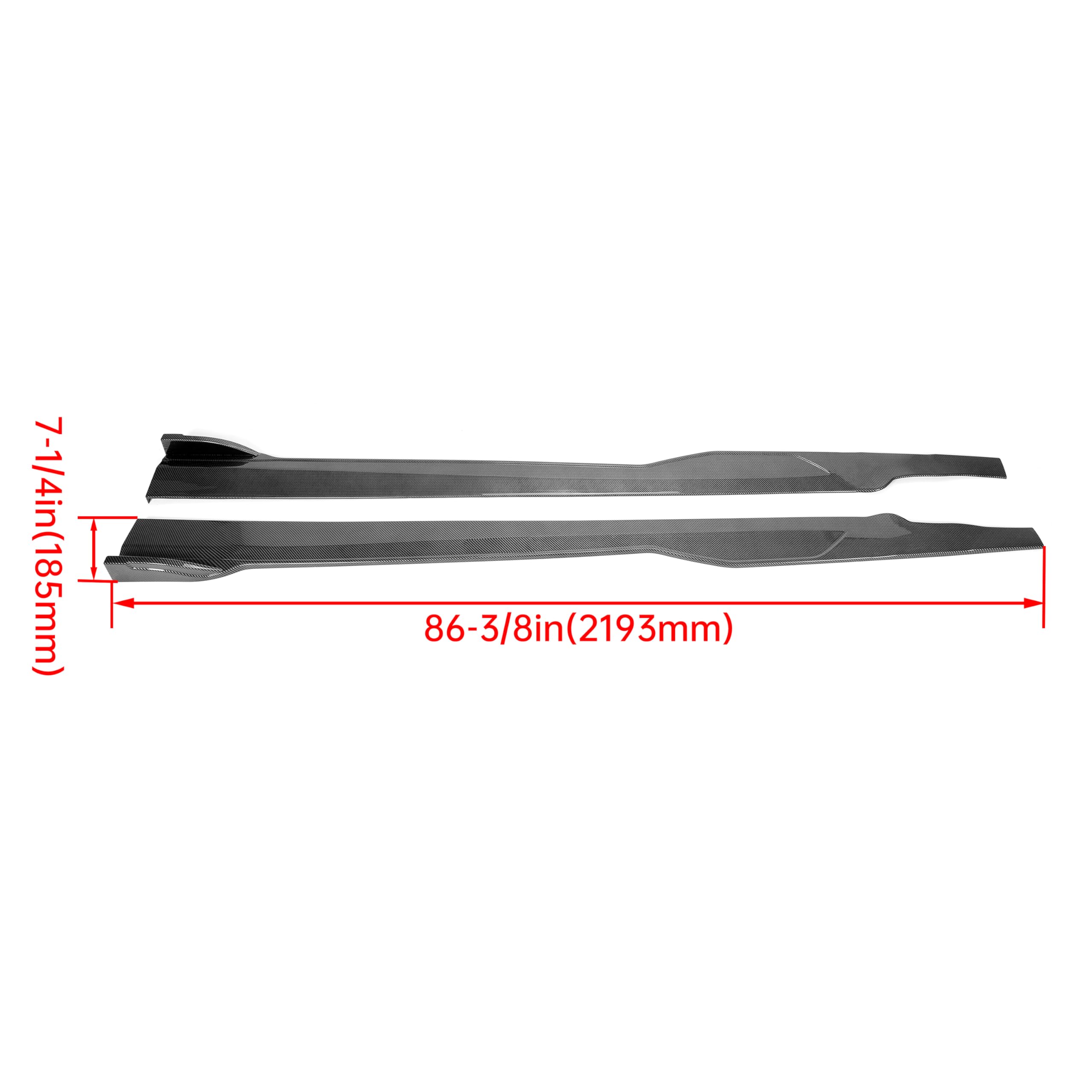 KUAFU Side Skirts for 2015-2023 Dodge Charger SRT Daytona Scat Pack R/T 392 GT - ABS Carbon Fiber Style Rocker Panel Guards & Body Kit Extensions - Perfect for Car Enthusiasts & Street Racing Upgrades