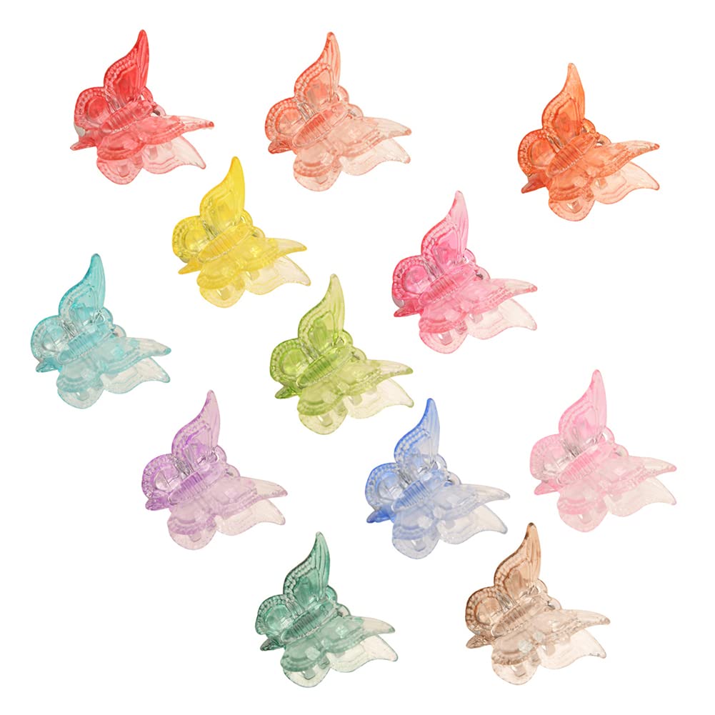 50 Pcs Assorted Color Butterfly Hair Clips - Non Slip Plastic Jaw Clips for Girls & Women - Perfect for School, Parties, Weddings & Daily Hairstyling