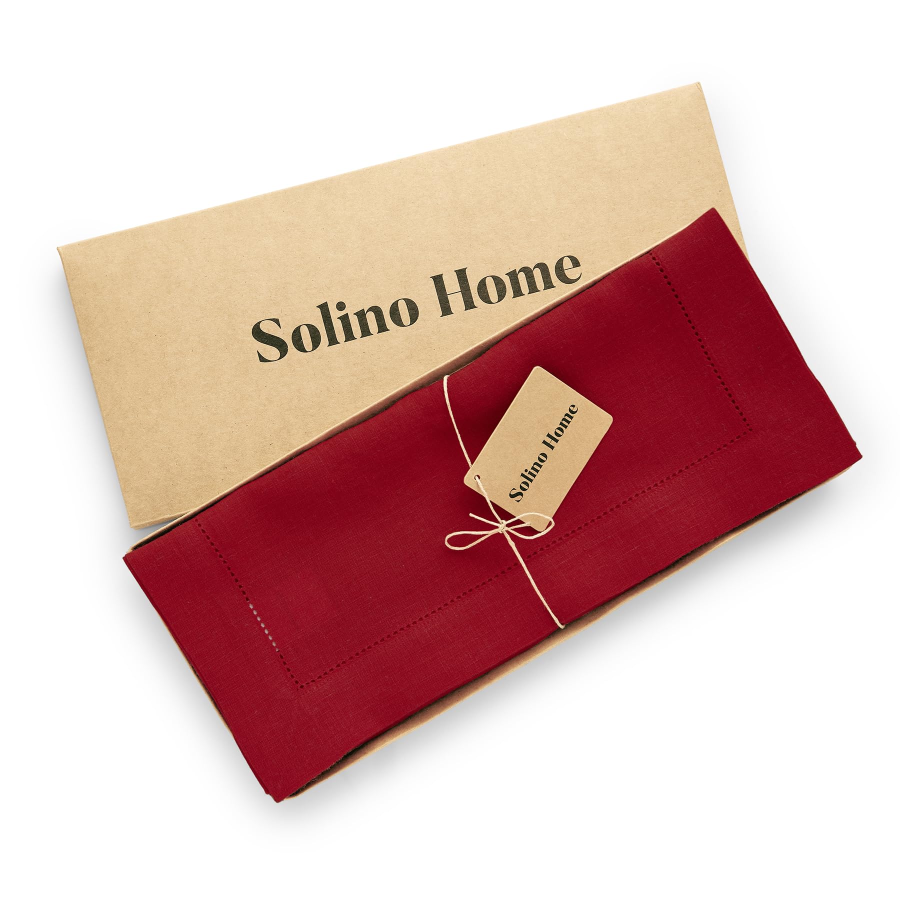 Solino Linen Table Runner 14x36 Inch - 100% Pure Linen for Coffee & Dresser Tables