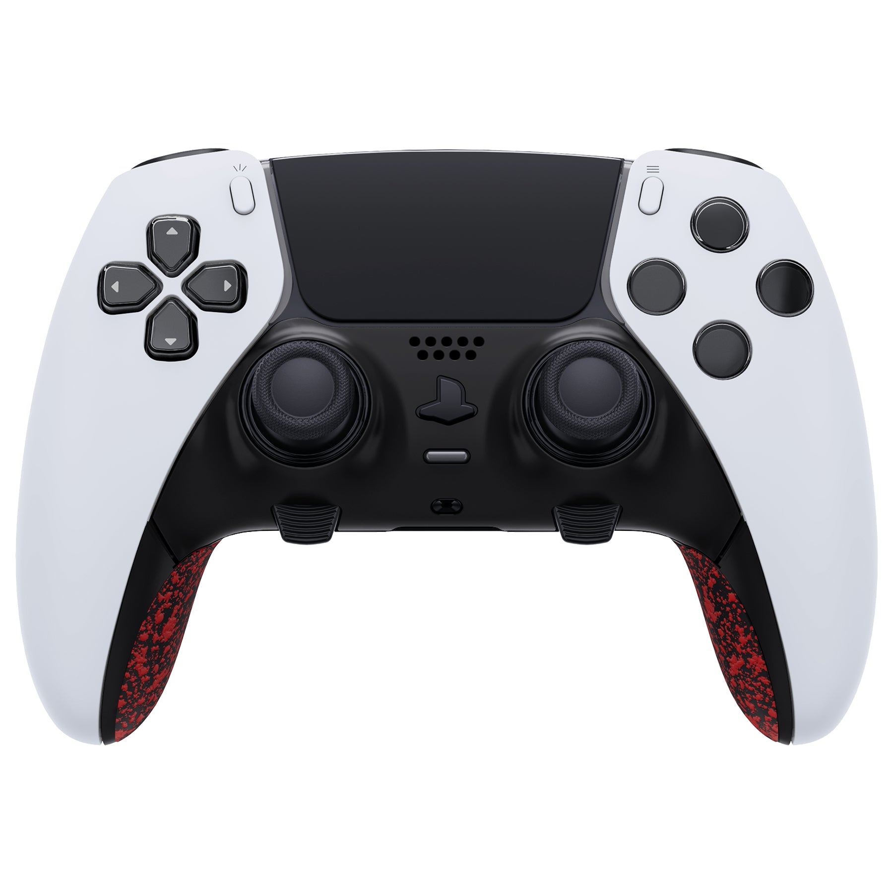 eXtremeRate Textured Red Top Bottom Shell Cover for PS5 Edge Controller - DIY Replacement Front & Back Clip, Custom Plates (CXQEGP014) - Perfect for Gaming, Customization & Controller Protection