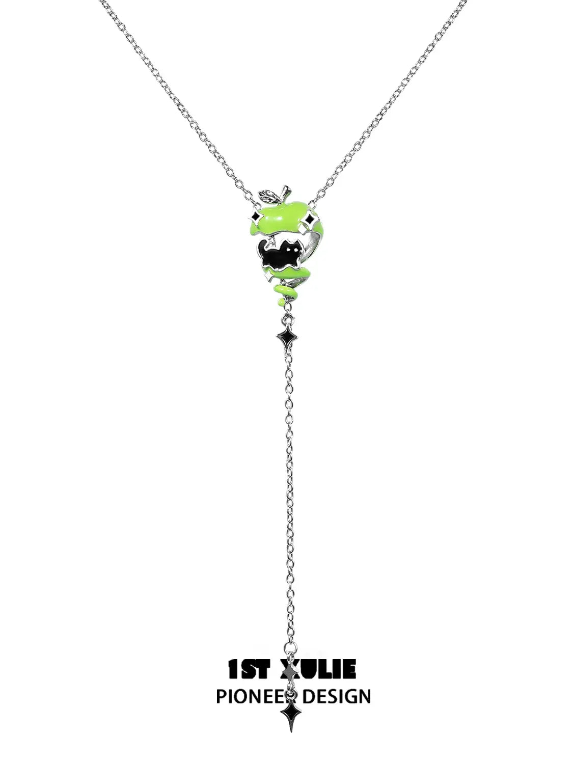 18k Platinum Plated Cyclone Apple Necklace for Cats & Dogs - Cute Pet Jewelry for Special Occasions & Photo Shoots